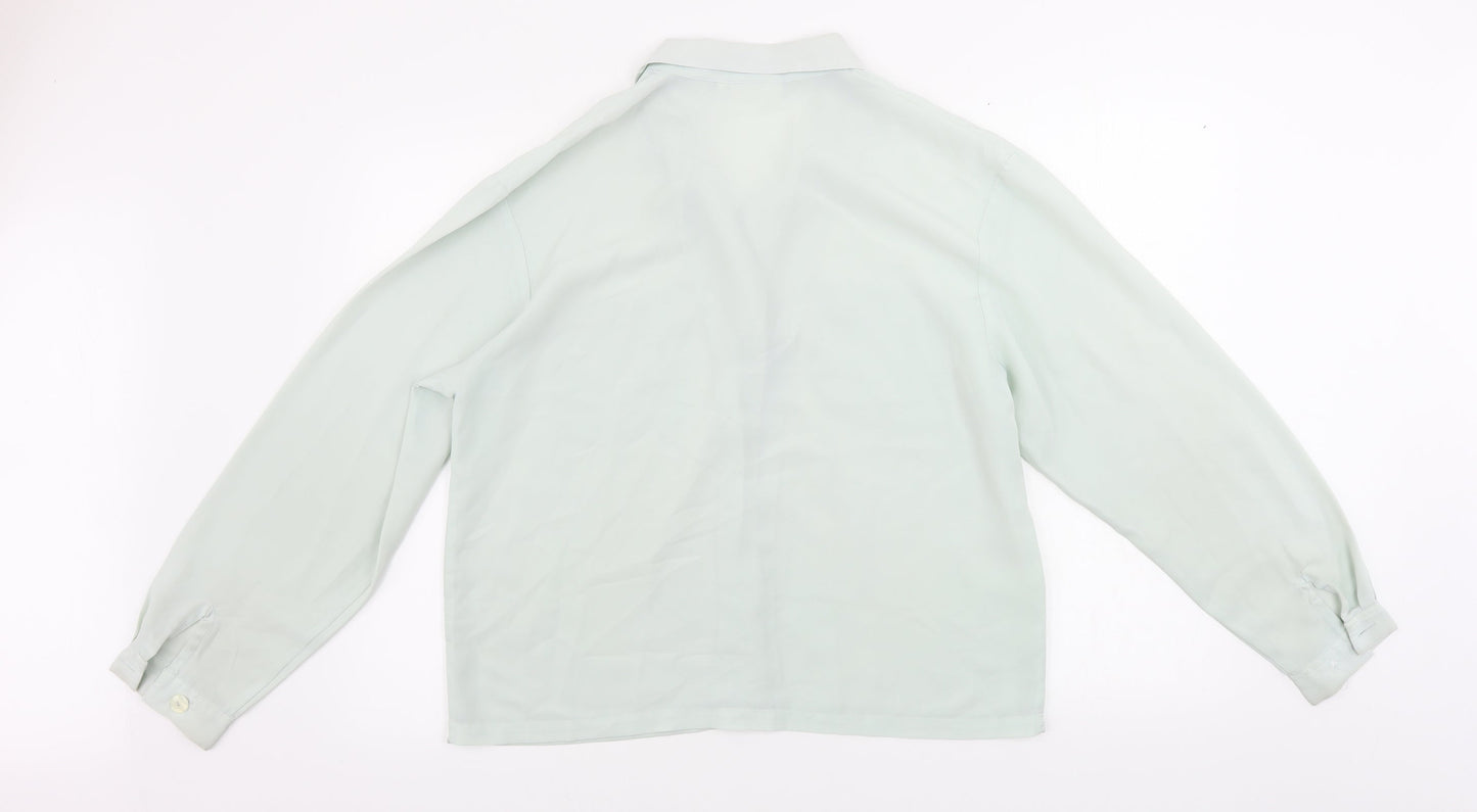 halton  Womens Green   Basic Button-Up Size 14