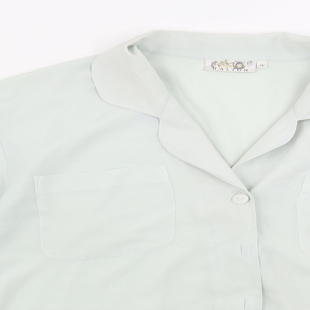 halton  Womens Green   Basic Button-Up Size 14