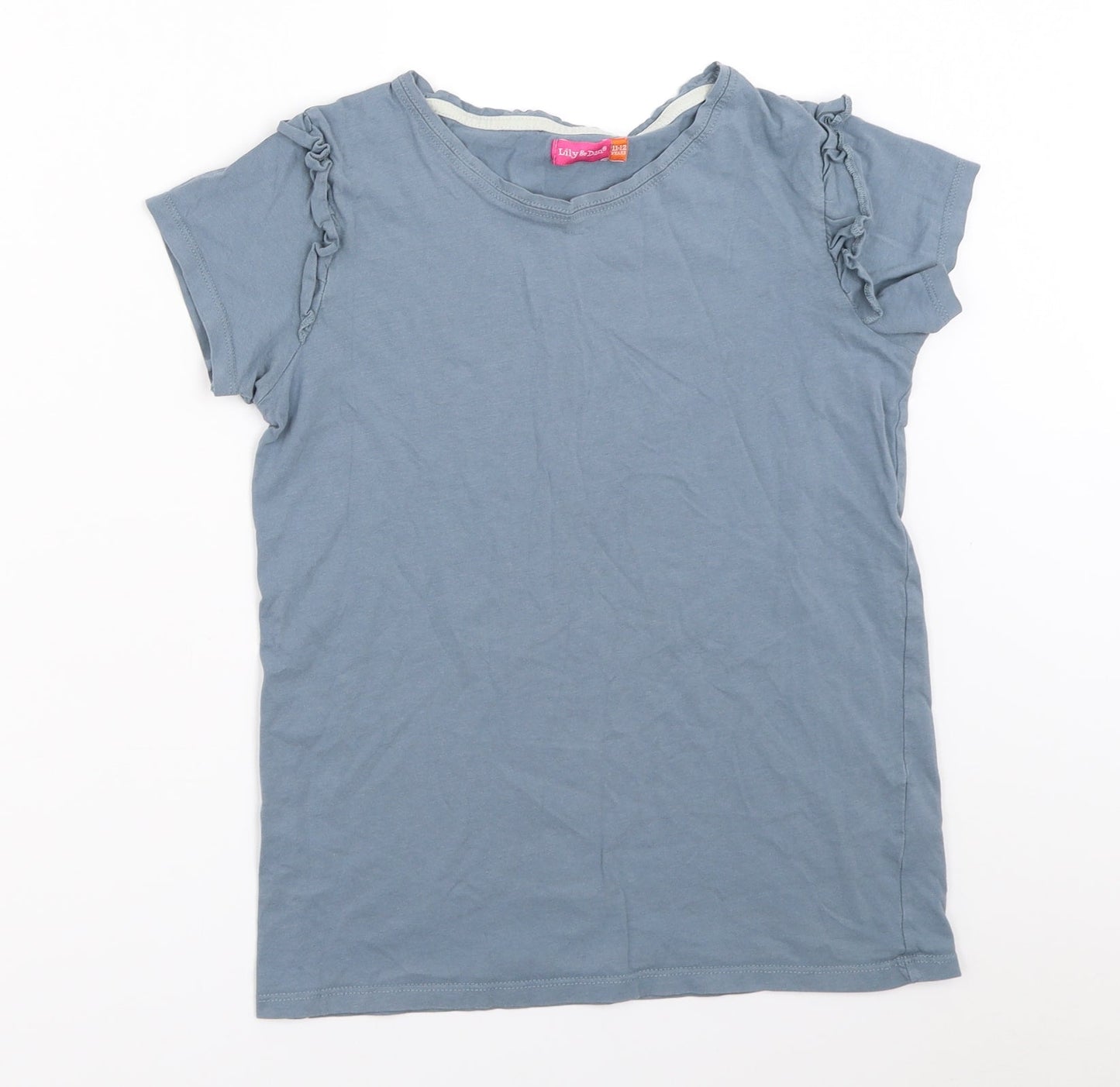 Lily & Dan Girls Blue   Basic T-Shirt Size 11-12 Years