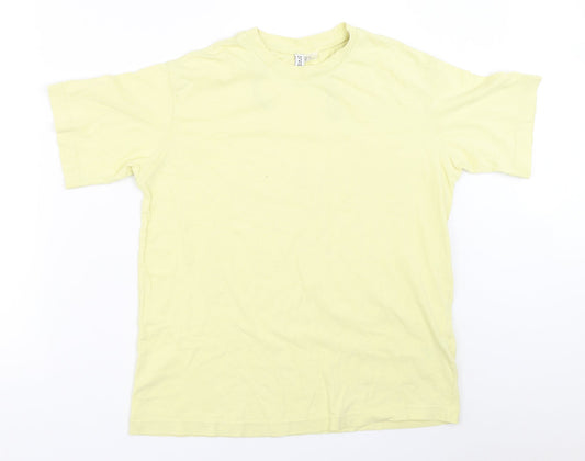 H&M Womens Yellow   Basic T-Shirt Size XS