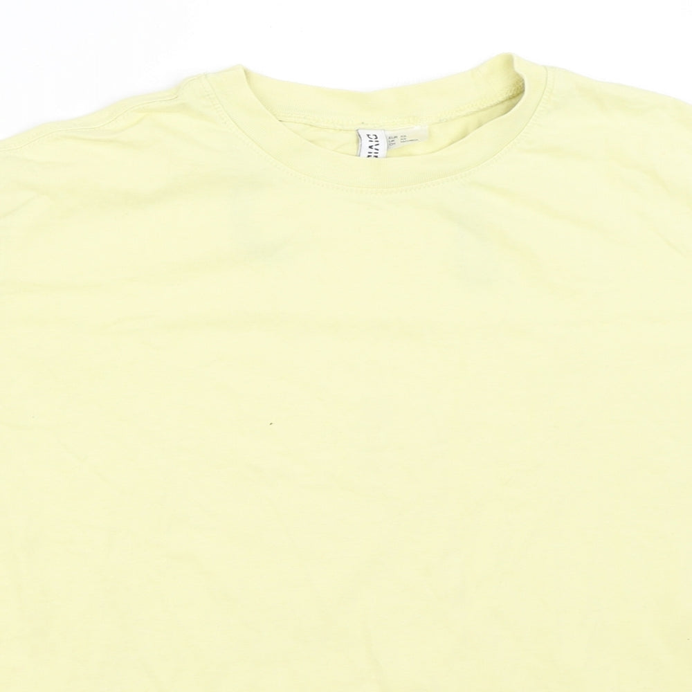 H&M Womens Yellow   Basic T-Shirt Size XS
