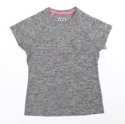Additional front view of Matalan girls’ grey basic t-shirt, size 8-9, years