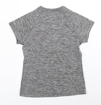 Back view of Matalan girls’ grey basic t-shirt, size 8-9, years
