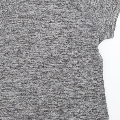 Brand and care label for Matalan girls’ grey basic t-shirt, size 8-9, years