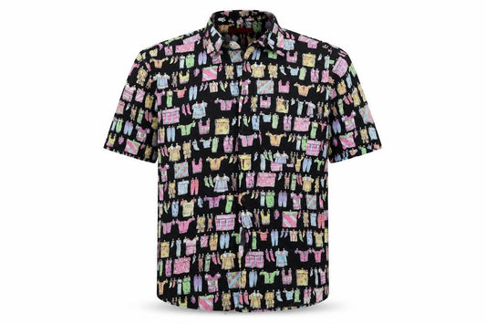 Snooker Mens Black    Button-Up Size 42