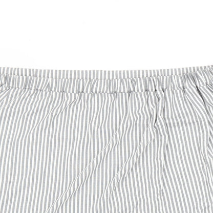 Boohoo Womens Grey Striped  Basic Blouse Size L