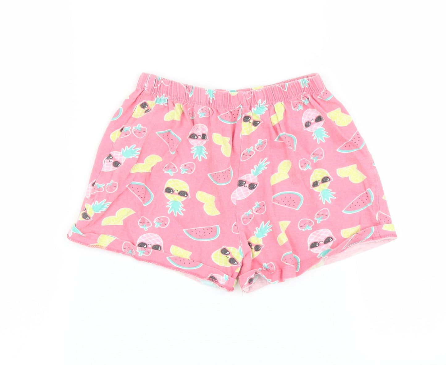 kids Girls Pink Solid  Top Pyjama Pants Size 6-7 Years