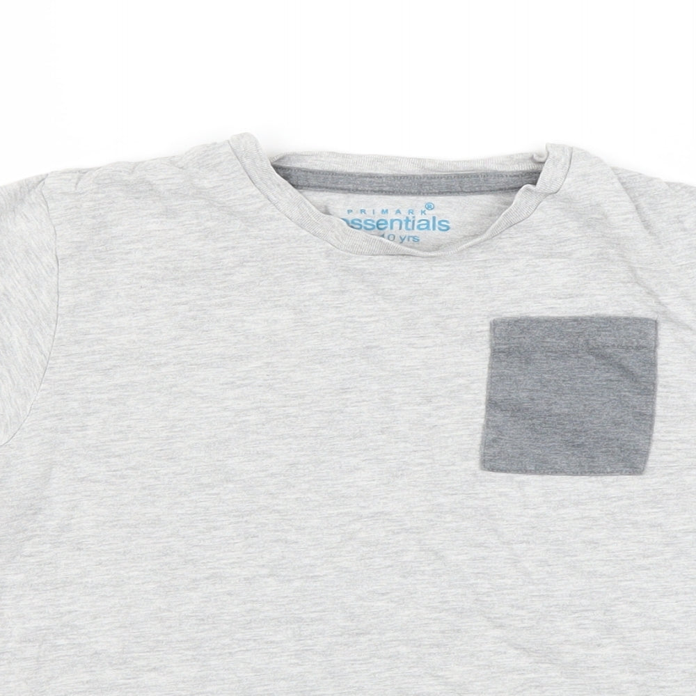 Primark Boys Grey   Basic T-Shirt Size 9-10 Years
