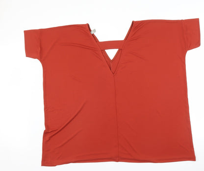 Back view of ASOS women’s red basic blouse, size UK 8