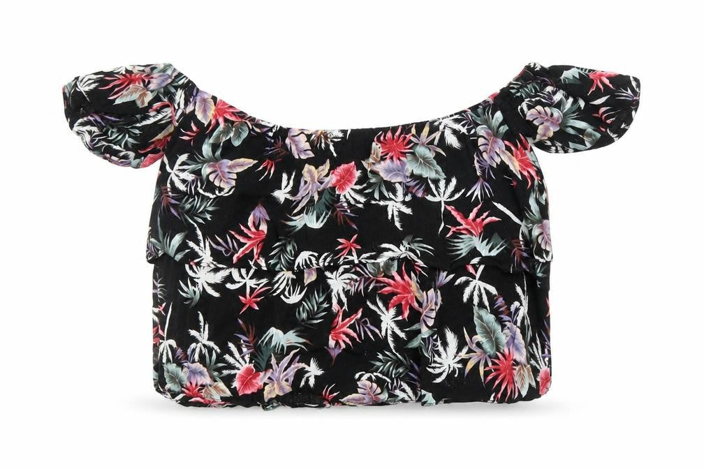Select Womens Black Floral  Basic Blouse Size 6