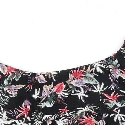 Select Womens Black Floral  Basic Blouse Size 6