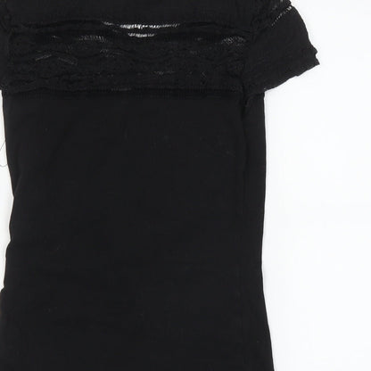 Preloved H&M Womens Black   Basic T-Shirt Size XS - Label