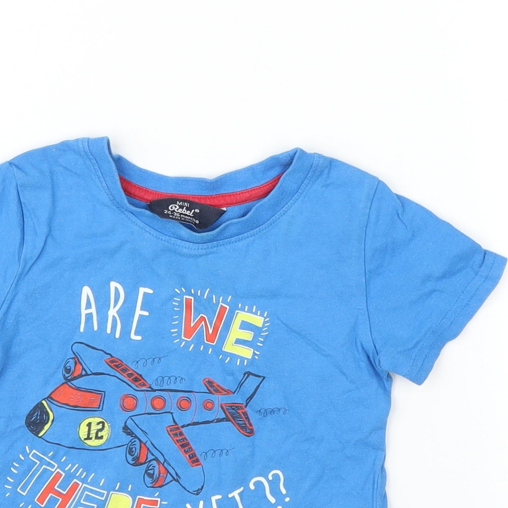 Mini Rebel Boys Black   Basic T-Shirt Size 2-3 Years