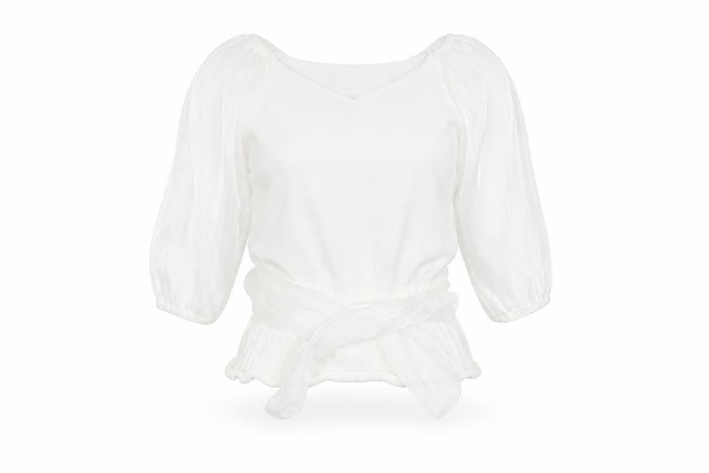indie+ moi Womens White   Basic Blouse Size 12
