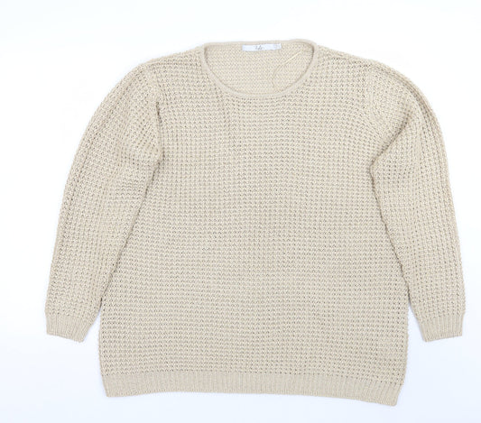 Isle Womens Gold   Pullover Jumper Size XL