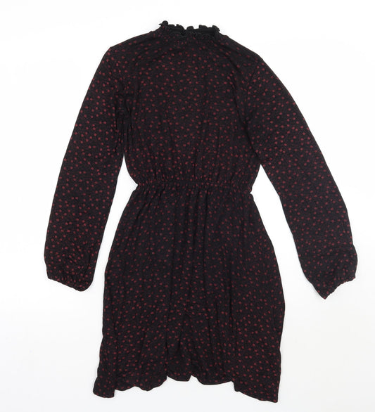Select Womens Black Floral  A-Line  Size 6