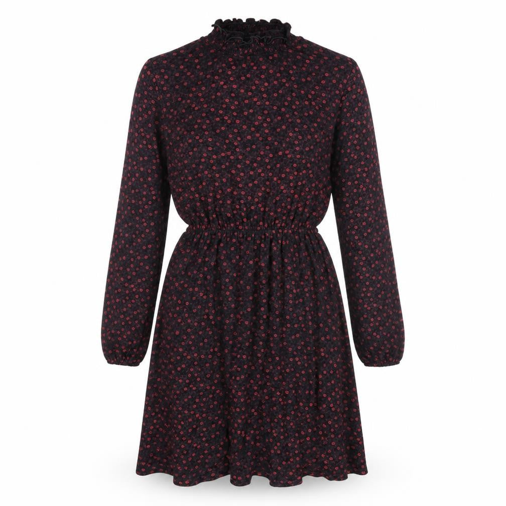 Select Womens Black Floral  A-Line  Size 6