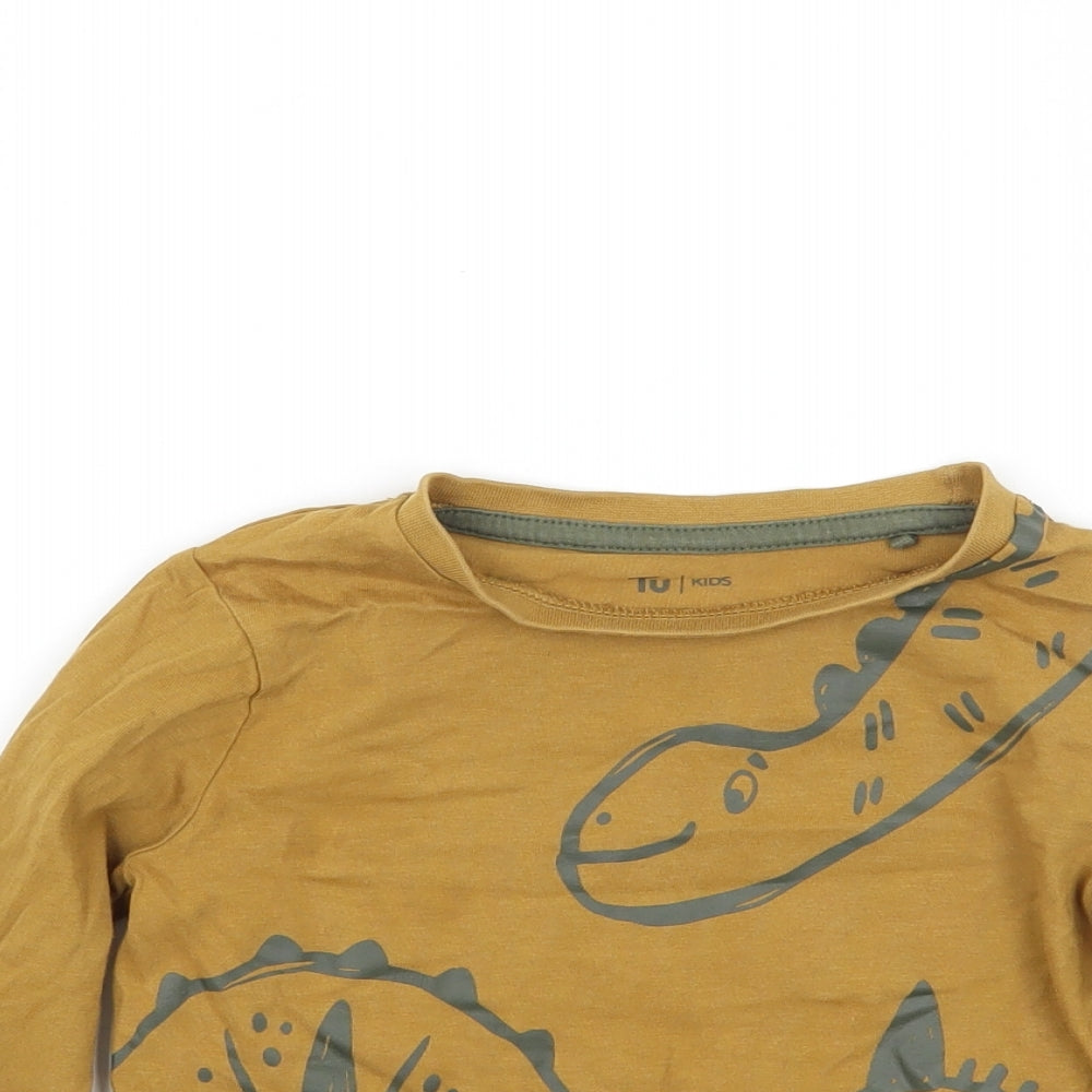 TU Boys Brown Animal Print Rayon Basic T-Shirt Size 2 Years