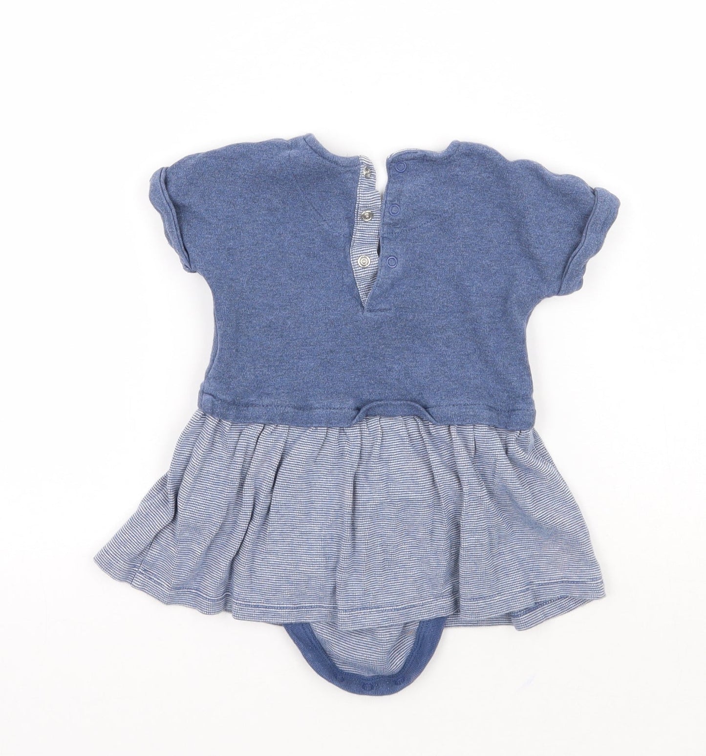 Mothercare Girls Blue Check  Babygrow One-Piece Size 6-9 Months