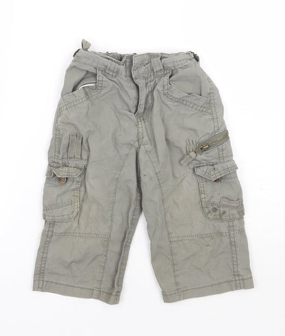 Additional front view of Pumpkin Patch boys’ green cargo trousers, size 12-18, months