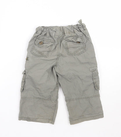Back view of Pumpkin Patch boys’ green cargo trousers, size 12-18, months