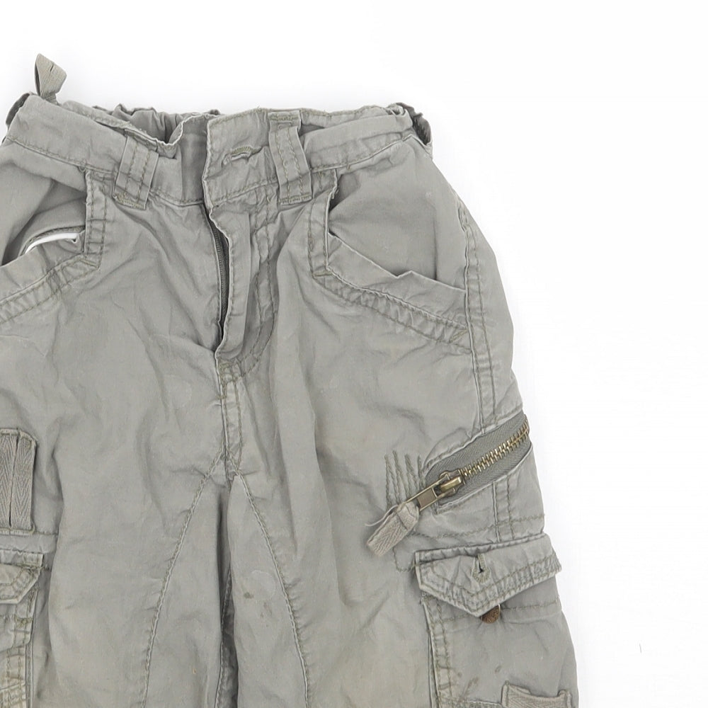 Close-up detail of Pumpkin Patch boys’ green cargo trousers, size 12-18, months
