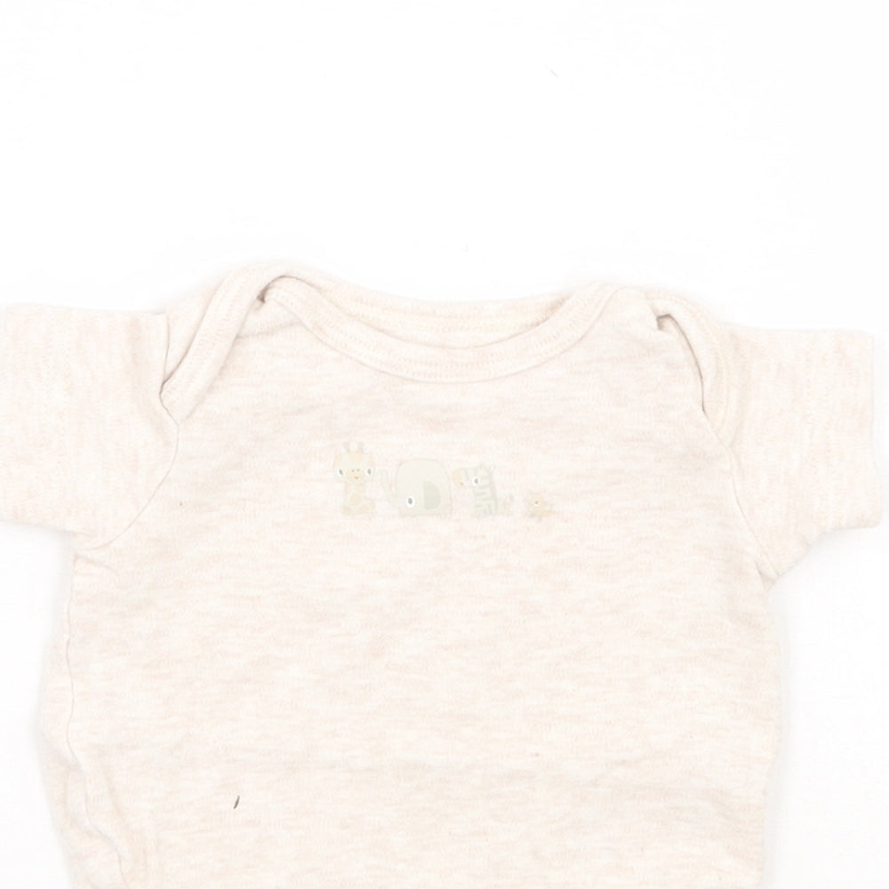 Mothercare Baby Beige Animal Print  Babygrow One-Piece Size Newborn