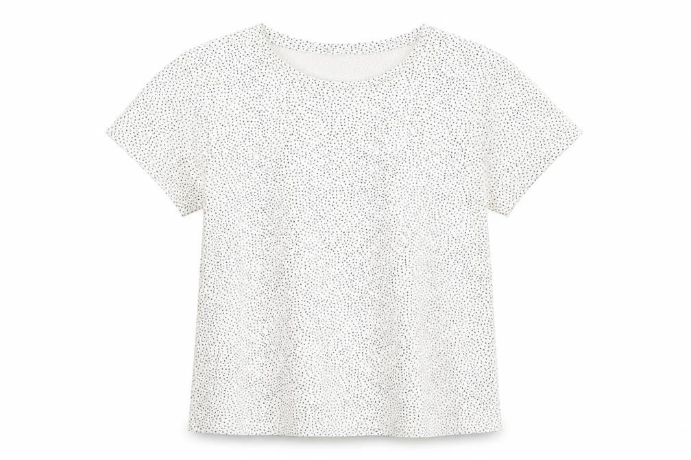 H&M Girls Beige Polka Dot  Basic T-Shirt Size 5 Years