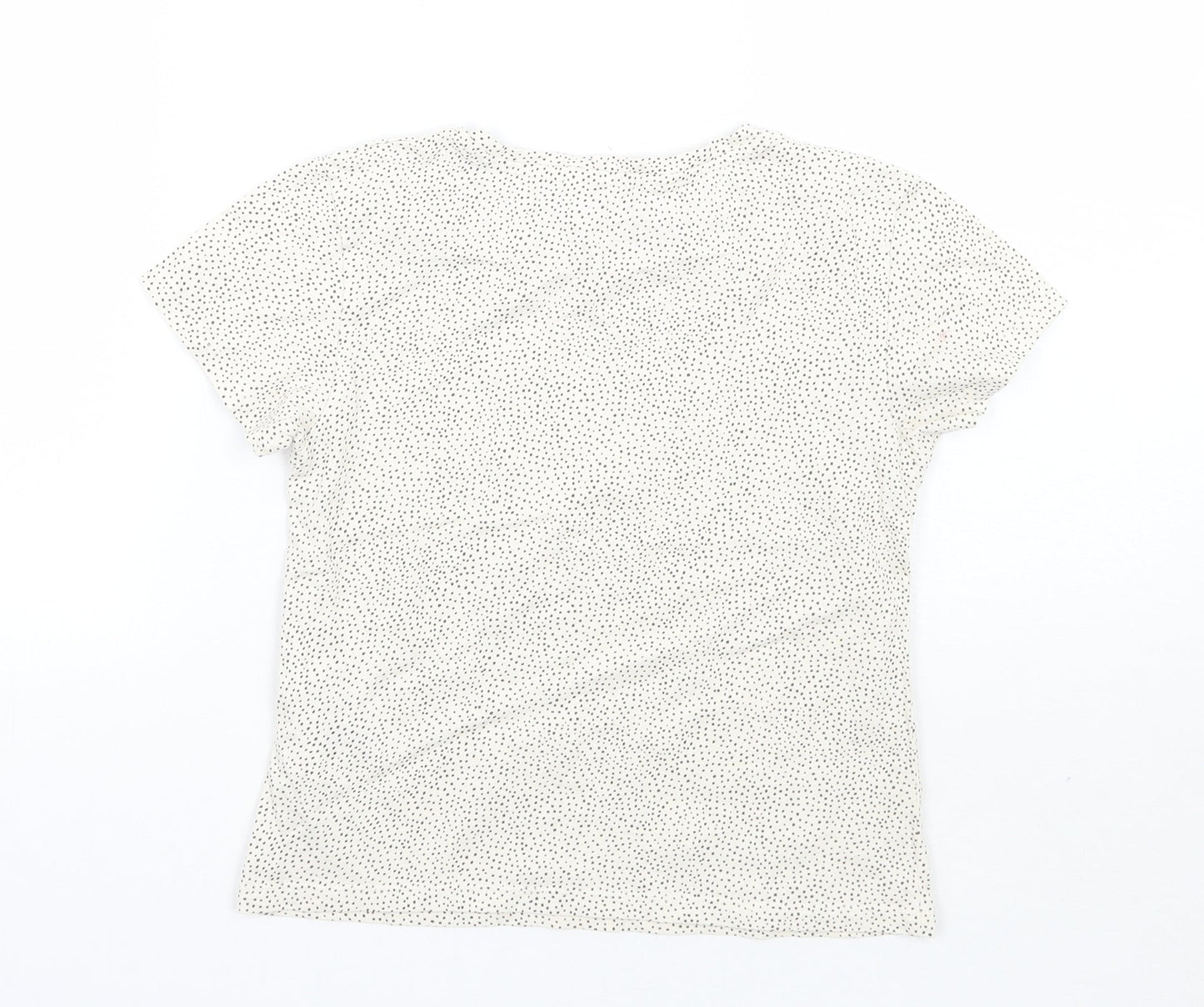 H&M Girls Beige Polka Dot  Basic T-Shirt Size 5 Years