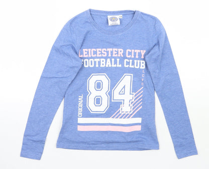 Additional front view of leister city girls’ blue basic t-shirt, size 5-6, years