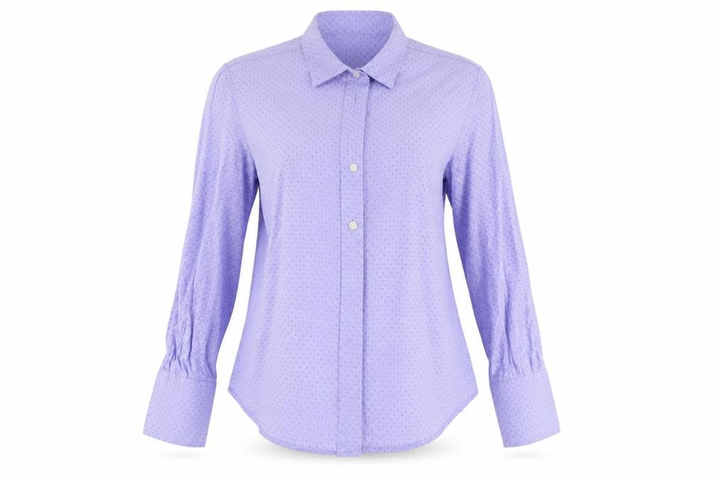 Savile Row Womens Purple Polka Dot  Basic Button-Up Size 10
