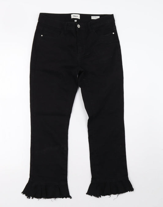 Only Womens Black  Denim Straight Jeans Size 10 L26 in