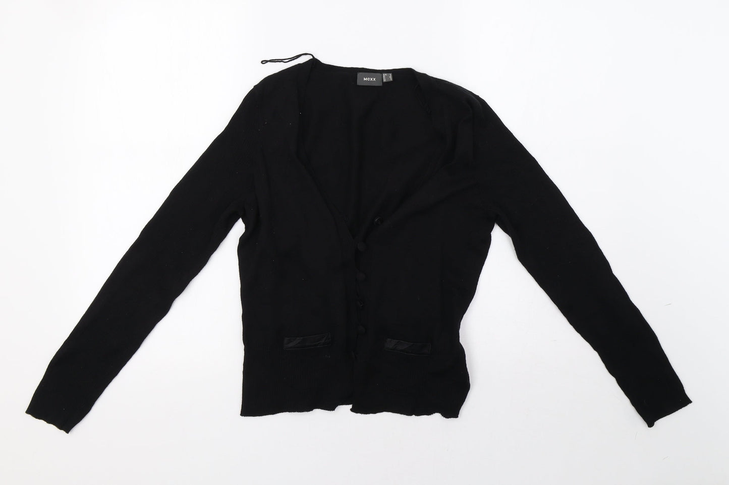mex Womens Black  Knit Cardigan Jumper Size L