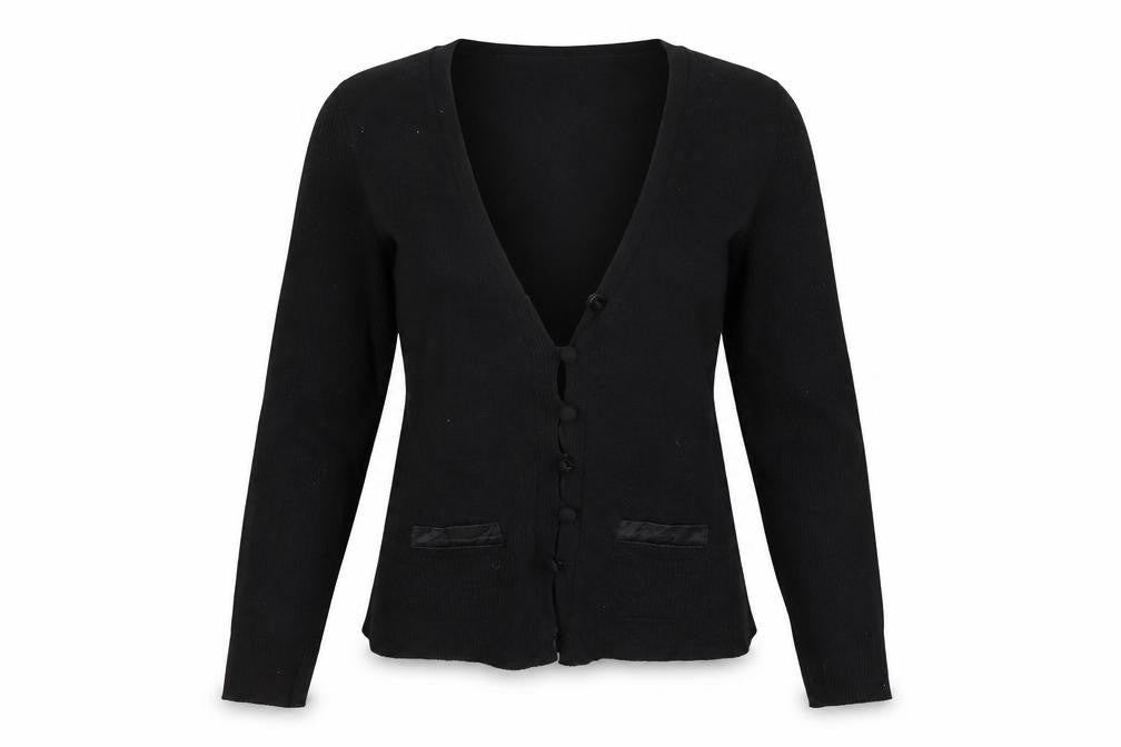 mex Womens Black  Knit Cardigan Jumper Size L