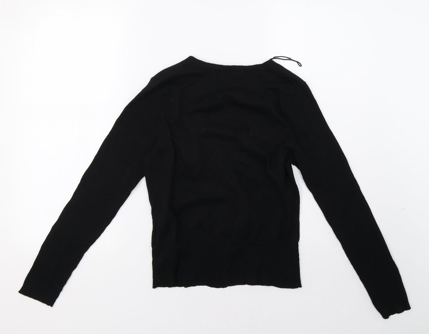 mex Womens Black  Knit Cardigan Jumper Size L
