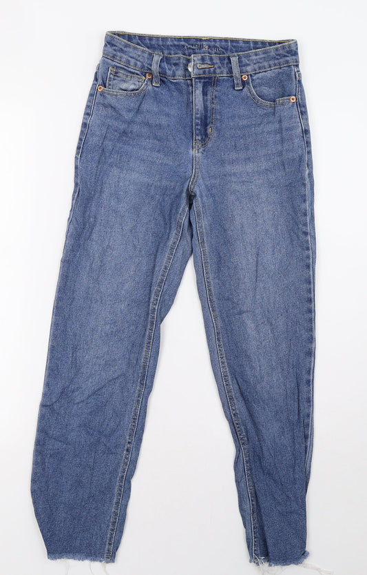 Preworn Womens Blue  Denim Straight Jeans Size 6 L27 in