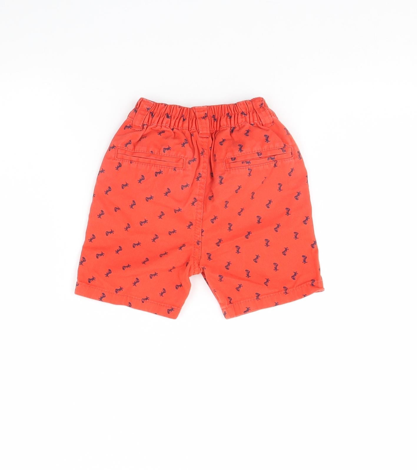 Little Rebel Boys Red Animal Print  Chino Shorts Size 2 Years - Dinosaur