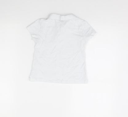 Back view of Smart start girls’ white basic polo, size 6, years
