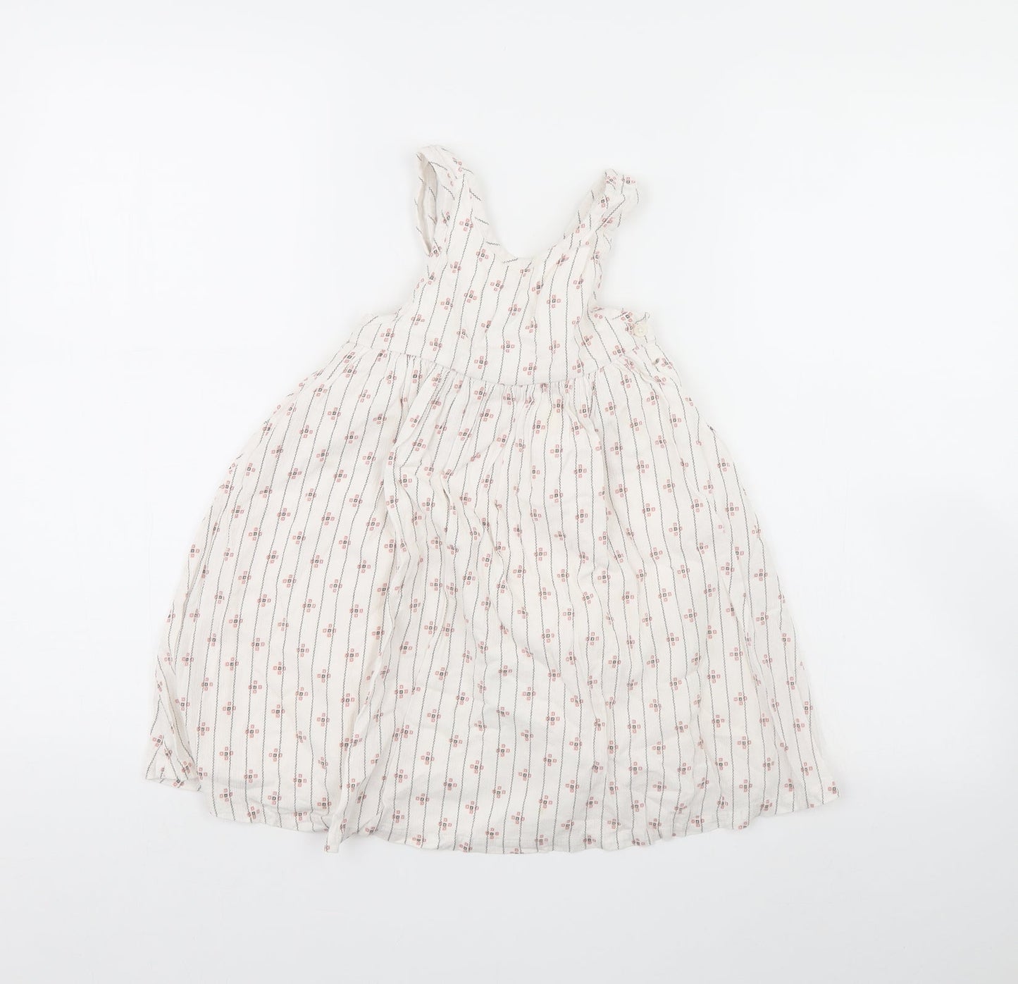 m&s Girls White Striped  Maxi  Size 2 Years