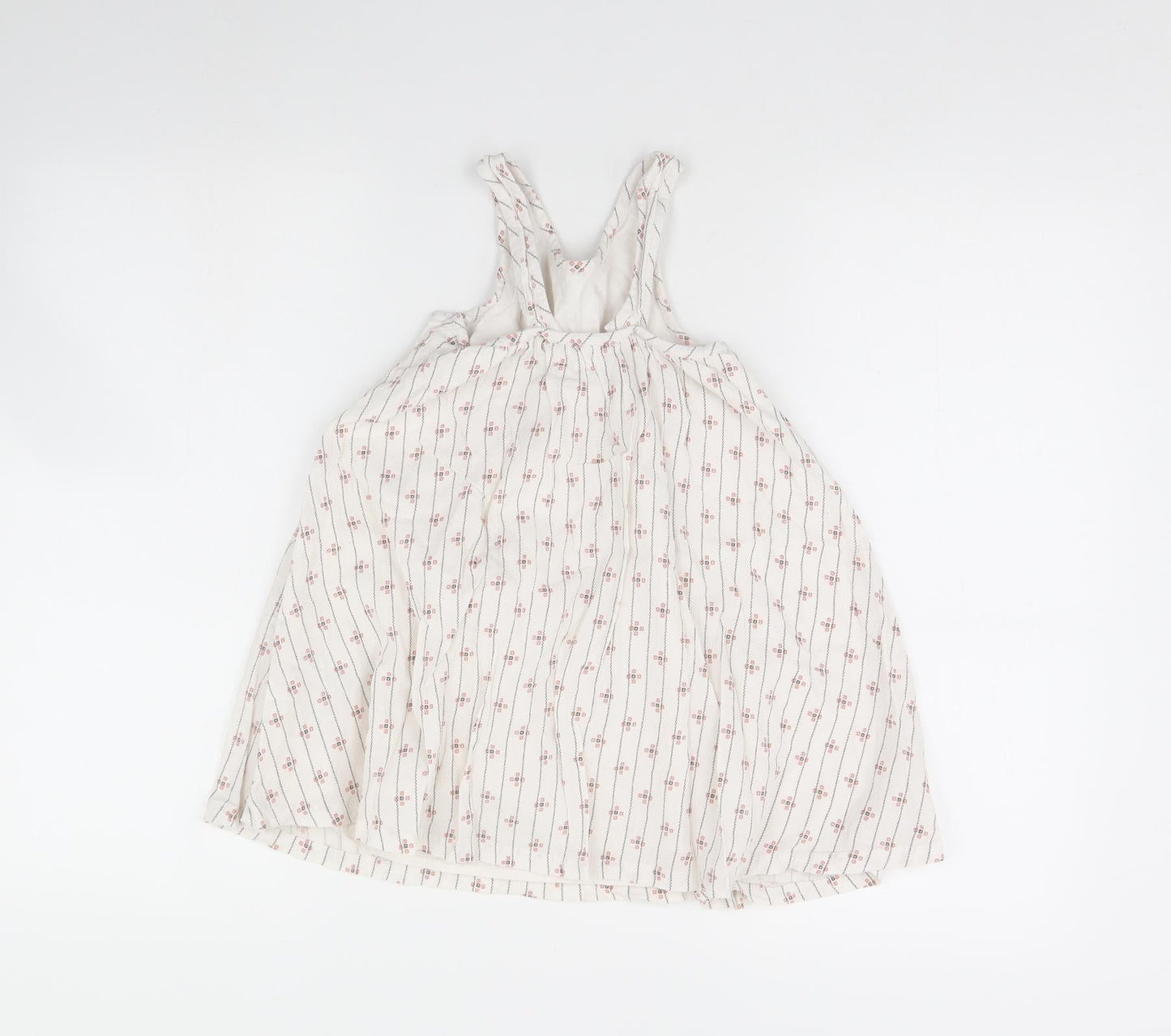 m&s Girls White Striped  Maxi  Size 2 Years