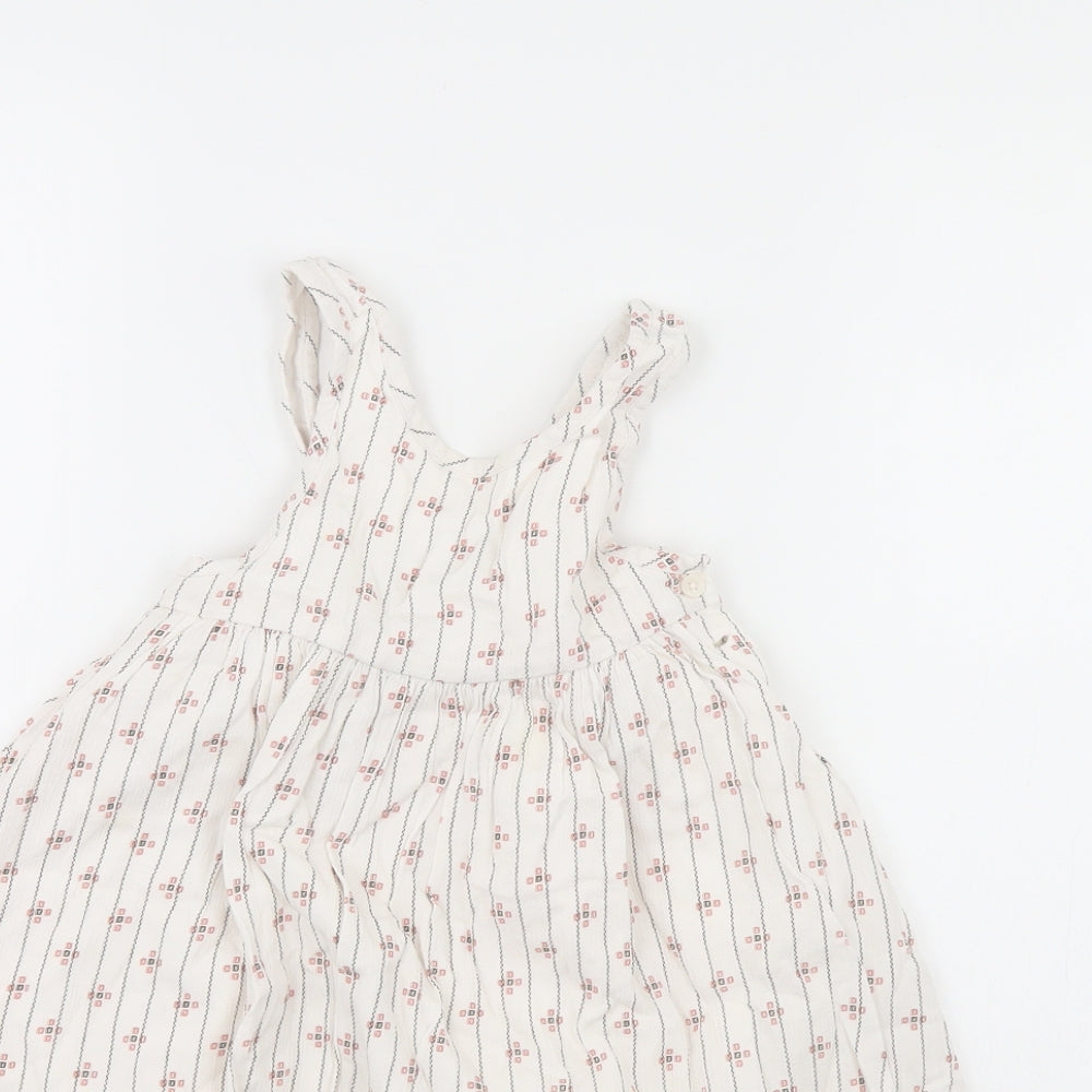 m&s Girls White Striped  Maxi  Size 2 Years