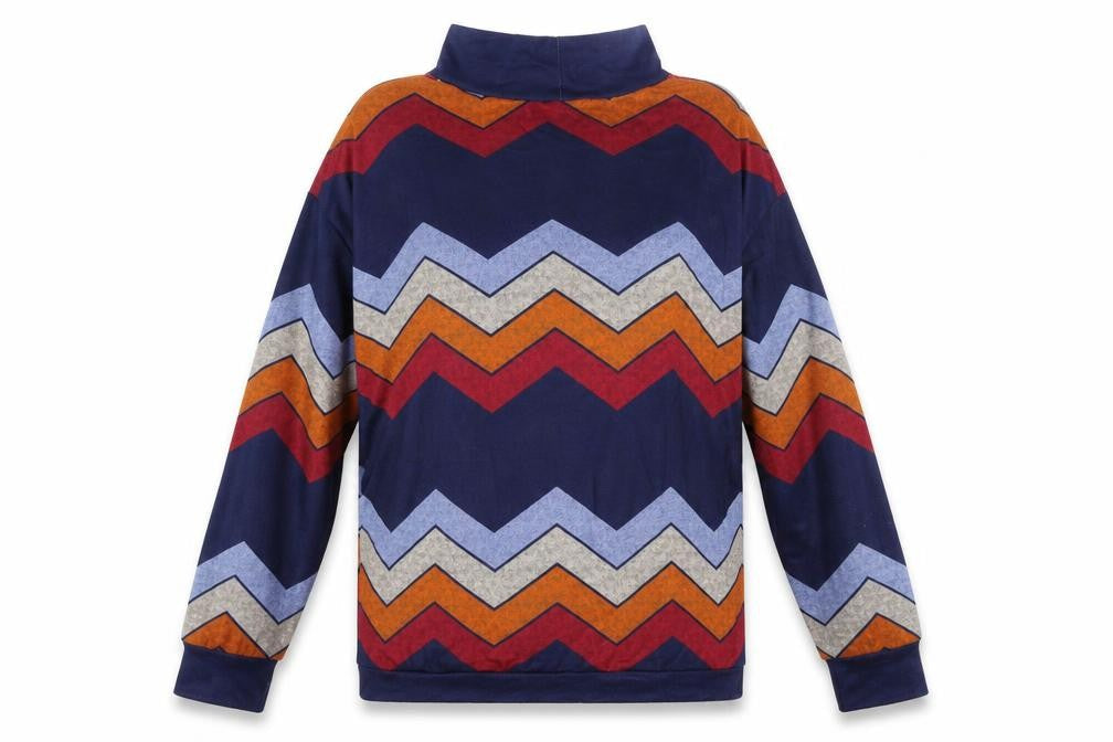 Yoins Womens Multicoloured Striped  Pullover Sweatshirt Size 18