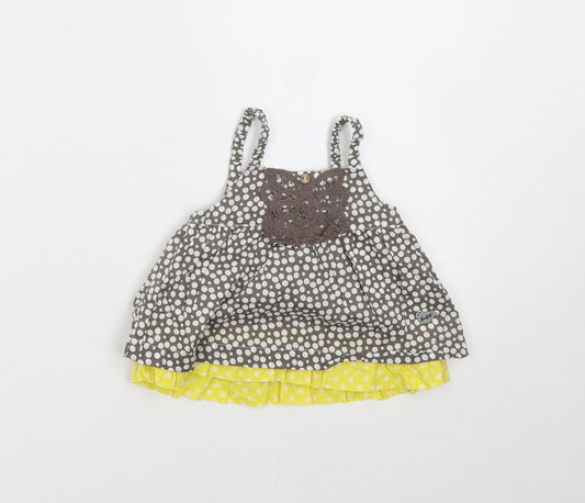 Confetti Baby Brown Polka Dot  Shift  Size 6-9 Months