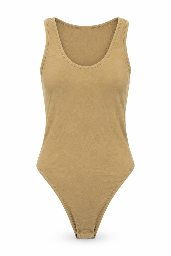 PRETTYLITTLETHING Womens Brown   Bodysuit One-Piece Size 10