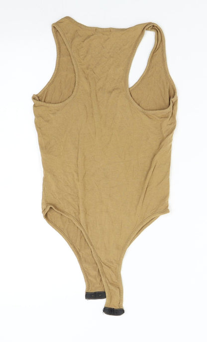 PRETTYLITTLETHING Womens Brown   Bodysuit One-Piece Size 10