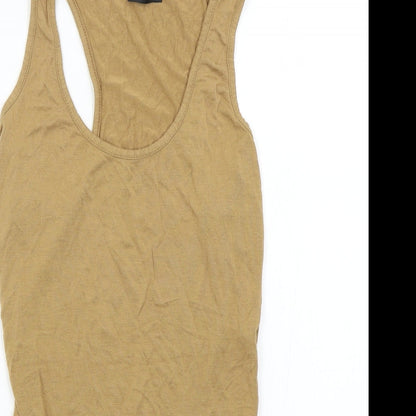 PRETTYLITTLETHING Womens Brown   Bodysuit One-Piece Size 10