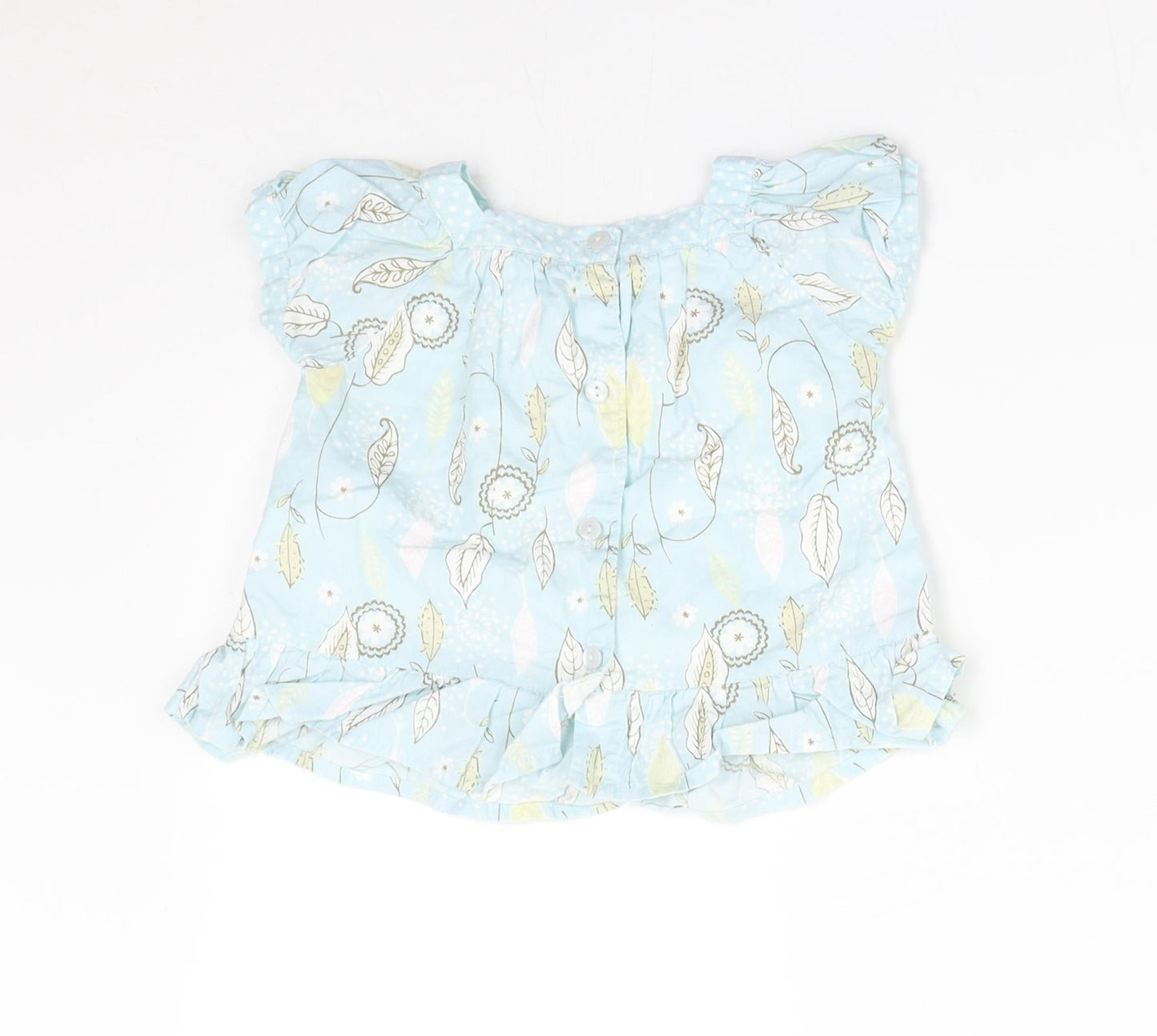 Matalan Girls Blue Floral  Basic Blouse Size 3-6 Months