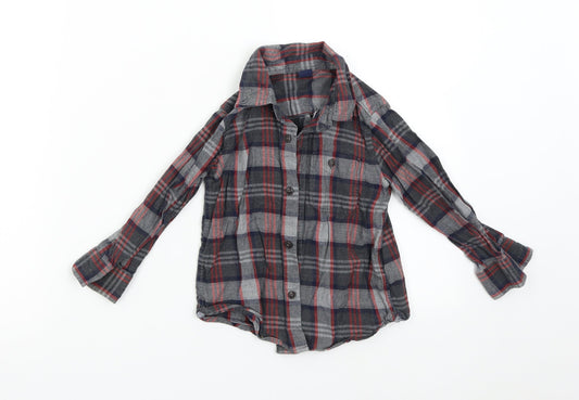 Baby Gap Boys Grey Check  Basic Button-Up Size 3 Years