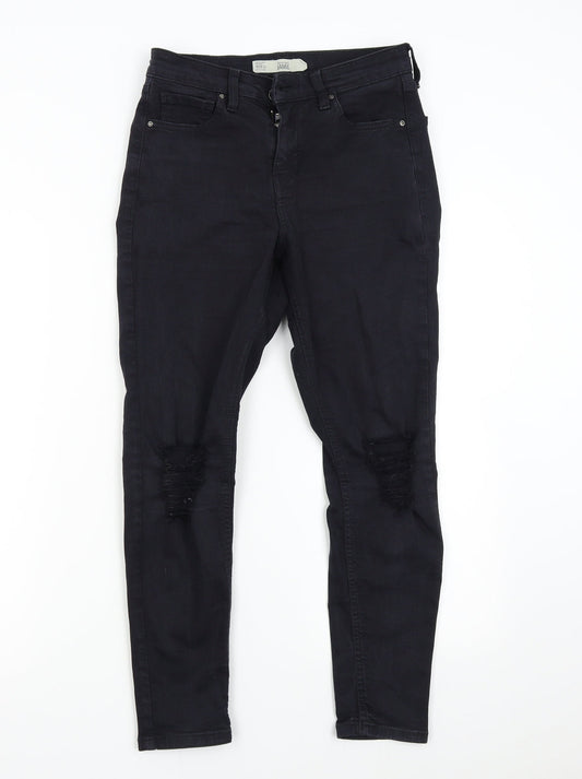 Topshop Womens Black  Denim Skinny Jeans Size 28 L30 in
