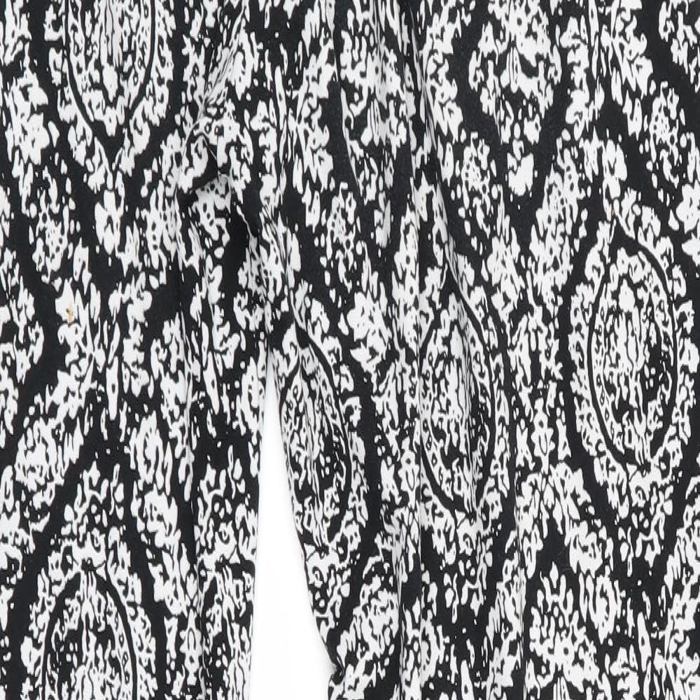 Mizami Womens Black Floral  Jogger Trousers Size S L29 in